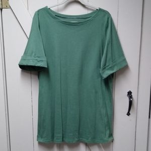 Cuffed sleeve boat neck tee 18/20